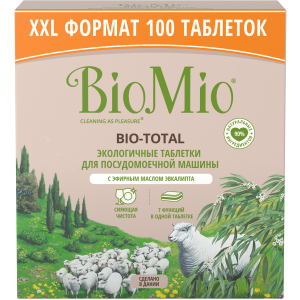 Таблетки для посудомийної машини BioMio Bio-Total 7 в 1 з маслом евкаліпту 100 шт (4603014015945) ТОП в Ужгороді