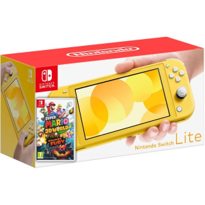 Nintendo Switch Lite Yellow + Гра Super Mario 3D World + Bowser's Fury (російська версія) в Ужгороді