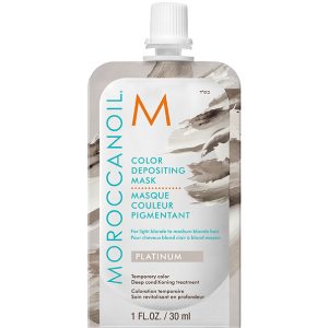 Маска з ефектом кольору MoroccanOil Color Depositing Mask колір Platinum 30 мл (7290113140639)