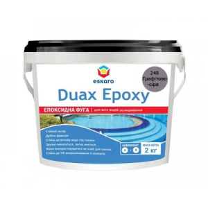 Двухкомпонентная эпоксидная затирка Eskaro Duax Epoxy графитово-серый 2 кг арт - 44020