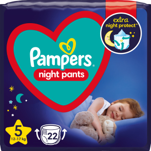 Підгузки-трусики нічні Pampers Night Pants Розмір 5 (12-17 кг) 22 шт (8006540234730) краща модель в Ужгороді