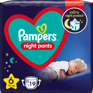 Подгузники-трусики ночные Pampers Night Pants Размер 6 (15+ кг) 19 шт (8006540234761) в Ужгороде