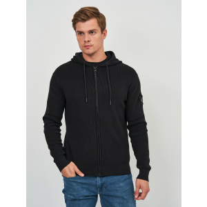 Толстовка Calvin Klein Jeans Textured Zip Through Hoodie J30J318400-BEH L Black (8719854126683) в Ужгороді