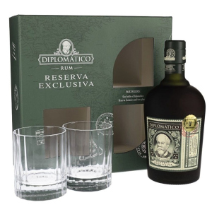 Ром Diplomatico Reserva Exclusiva 0.7 л 40% + 2 склянки (2134449344499) в Ужгороді