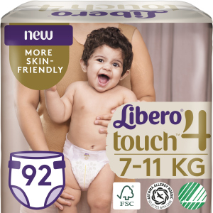 Підгузки Libero Touch 4 7-11 кг одноразові 92 шт (7322541301747) краща модель в Ужгороді