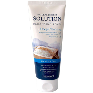 Пенка-скраб для глубокой очистки пор Deoproce Natural Perfect Solution Cleansing Foam Deep Cleansing Rice с рисовой пудрой, отрубями и 6-тью растительными экстрактами 170 г (8809567922297) лучшая модель в Ужгороде