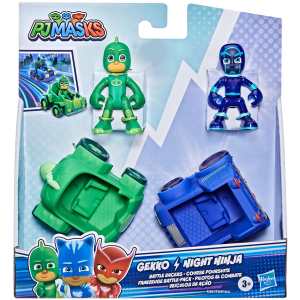 Игровой набор PJ Masks Герои в масках - Гекко против ночного ниндзя (2 фигурки 2 машинки) (F2841) (5010993847723) в Ужгороде