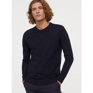 Пуловер H&amp;M XAZ187087PMXO L Темно-синій (DD8000003942194) краща модель в Ужгороді