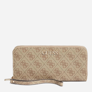 Кошелек женский Guess Alby Slg Large Zip Around SWSS7455460-LTL Темно-бежевый (8000702444293) лучшая модель в Ужгороде