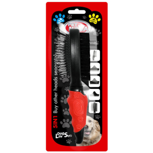 Щітка двостороння Pet Nova для розчісування вовни у собак 22 см (GRO-5IN1-2BRUSH-M) краща модель в Ужгороді