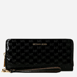 хорошая модель Женский кожаный кошелек Michael Kors Jet Set Travel Continental 34F1GJ6T3A001 Black (800070115019)