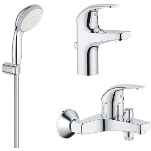 Набір змішувачів GROHE Start Curve 126746 (23805000+23768000+26198000) краща модель в Ужгороді