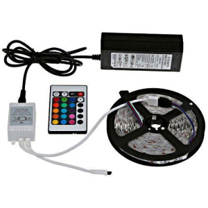 Світлодіодна стрічка SMD 5050 300 LED RGB 5м з пультом та блоком живлення в Ужгороді