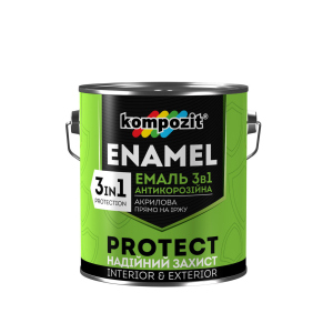 Емаль антикорозійна Kompozit 3в1 PROTECT (0.75 кг) Синя (RAL 5010) ТОП в Ужгороді