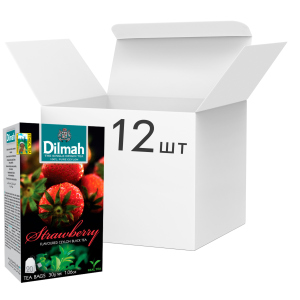 Упаковка чаю Dilmah чорного Полуниця 12 пачок по 20 пакетиків (19312631142225) ТОП в Ужгороді