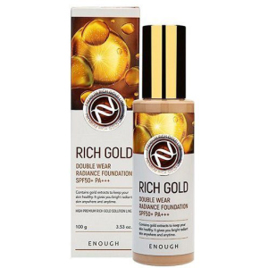 Тональний крем із золотом Enough Rich Gold Double Wear Radiance Foundation SPF50+ PA+++ №21 100 г (8809605871945) краща модель в Ужгороді