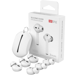 Вакуумні силіконові насадки AhaStyle для Apple AirPods та EarPods 3 малі пари Білі (AHA-01660-WHT) ТОП в Ужгороді