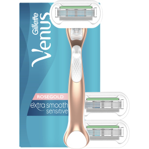 Станок для бритья женский (Бритва) Venus RoseGold Extra Smooth с 3 cменными картриджами (7702018536931) ТОП в Ужгороде