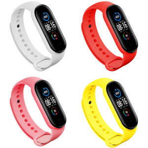 Набір ремінців 4 кольори BeCover для Xiaomi Mi Smart Band 5 / Mi Smart Band 6 Girl (705340) ТОП в Ужгороді