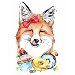 Набор для творчества Rosa Start акриловая живопись по номерам Cute Fox 35 х 45 см (4823098516439) в Ужгороде