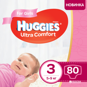 Підгузки Huggies Ultra Comfort 3 Mega для дівчаток 80 шт (5029053543604) в Ужгороді