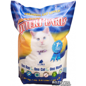 Наповнювач для котячого туалету Litter Pearls TrackLess Кварцовий поглинаючий 1.81 кг (3.8 л) (633843300381) ТОП в Ужгороді