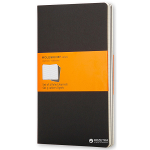 Блокнот Moleskine Cahier 13 х 21 см 80 сторінок у лінійку Чорний 3 шт (9788883704956) краща модель в Ужгороді