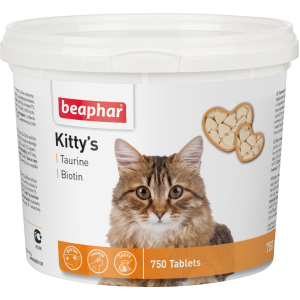 Кормова добавка Beaphar Kittys + Taurine + Biotine з біотином та таурином для кішок 750 таб (12597) (8711231125975) краща модель в Ужгороді