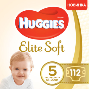 Подгузники Huggies Elite Soft 5 12-22 кг 112 шт (5029054566237) в Ужгороде