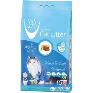 Наповнювач для котячого туалету Van Cat Super Premium Quality Marseille Soap Бентонітовий комкуючий 10 кг (12 л) (8699245857412/8699245856095) рейтинг