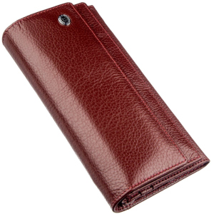 Шкіряний жіночий гаманець ST Leather Accessories 18956 Темно-червоний в Ужгороді