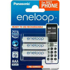 Акумулятор Panasonic Eneloop AAA 3BP 750 мАг NI-MH Dect Series 3 шт (BK-4MCCE/3DE) надійний