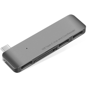 USB-хаб UFT HT1 Aluminum USB hub Type-C 5в1 USB 3.0/SD MicroSD надежный