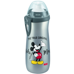 Поильник NUK Disney Mickey Sport з насадкою тяги-штовхай 450 мл чорний з сірим (4008600400684) в Ужгороді