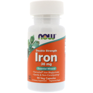 Мінерали Now Foods Iron Ferrochel 36 мг 90 капсул (733739014443) надійний