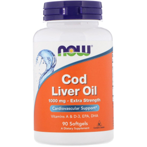 Натуральная добавка Now Foods Cod Liver Oil 1000 мг 90 софт гель (733739017437) ТОП в Ужгороде