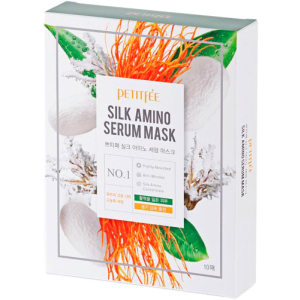 Маска для обличчя із протеїнами шовку Petitfee Silk Amino Serum Mask 10 х 25 г (8809508850030) краща модель в Ужгороді