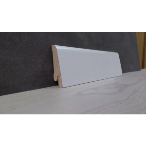 Плинтус деревянный шпонированный Kluchuk White Plinth Євро 60х19х2200 Белый KLW01 лучшая модель в Ужгороде