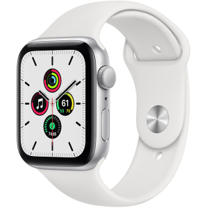 Смарт-часы Apple Watch SE GPS 44mm Silver Aluminium Case with White Sport Band (MYDQ2UL/A)