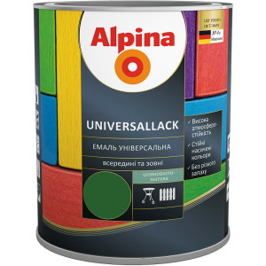 Емаль Alpina Universallack Шовковисто-матова 0.75 л Зелена (948103730) надійний