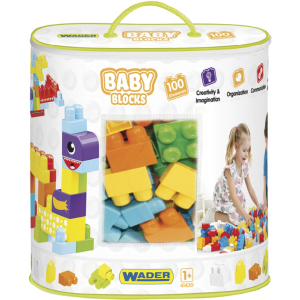 Конструктор Wader Baby Blocks Мої перші кубики 100 елементів у сумці (41420) (5900694414204)