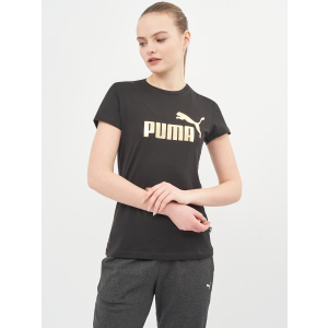 Футболка Puma ESS Metallic Logo Tee 58689001 Black-Gold (4063697256507) надійний