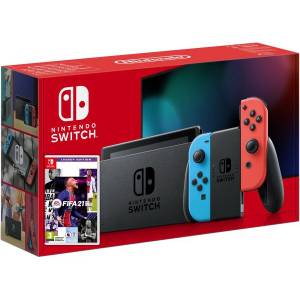 Nintendo Switch Neon Blue-Red (Upgraded version) + Гра FIFA 21 Legacy Edition (російська версія)