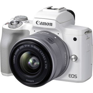 Фотоапарат Canon EOS M50 Mark II 15-45 IS STM Kit White (4729C028) Офіційна гарантія!