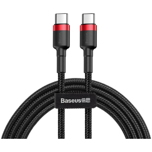 Кабель Baseus Cafule USB Type-C 3A 60W 1.0 м Black/Red (CATKLF-G91) краща модель в Ужгороді