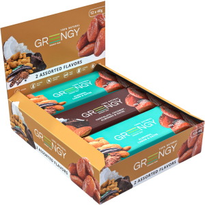 Упаковка батончиків Greengy Асорті шоколадне 40 г х 12 шт (4820221320635) в Ужгороді