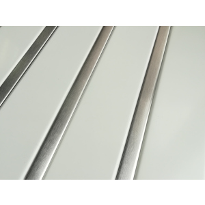 Рейкова алюмінієва стеля Allux біла матова - нержавіюча сталь комплект 200 см х 350 см краща модель в Ужгороді