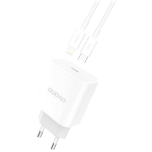 Зарядний пристрій Dudao Power Port PD A8EUset 20W Type-C з кабелем Type-C Lightning White (QT-DudaoA8EUset) ТОП в Ужгороді