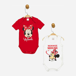 Боді Disney Minni Mouse MN17359 74-80 см 2 шт Біло-червоне (8691109875792) краща модель в Ужгороді