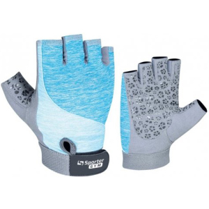 Рукавички тренувальні Sporter Gym Women Fitness Gloves (235.7 A) M Grey/Blue (2009999014607) в Ужгороді